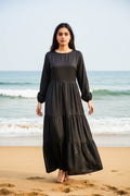 Maxi Regular Midi Dress-Jet Black