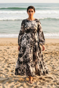 Maxi Regular Midi Dress-Monochrome Jungle