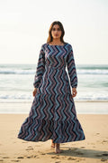Maxi Regular Midi Dress-Wave Mosaic