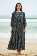 Maxi Regular Midi Dress-Scattered Floral Print