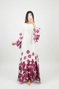 Bold Blossom Silk Maxi-Magenta Hibiscus