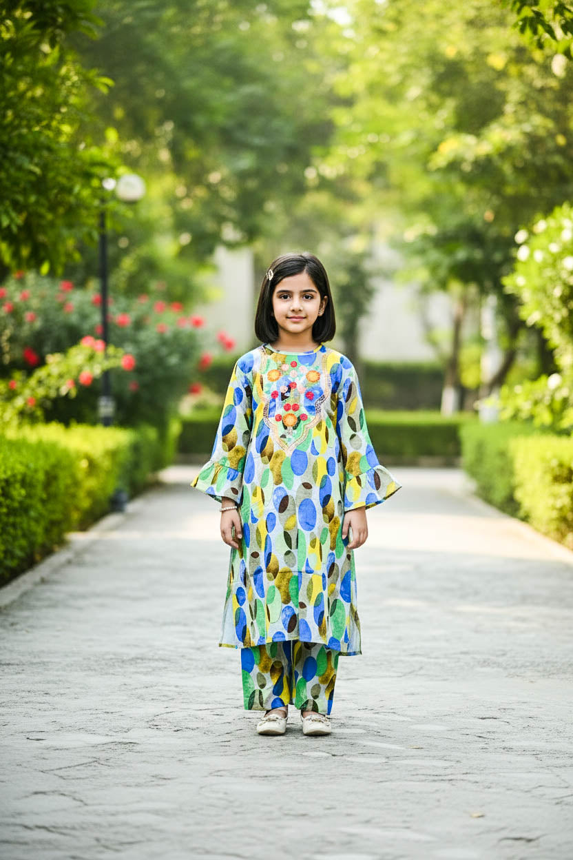 Printed Kurta Set-Multi Colour