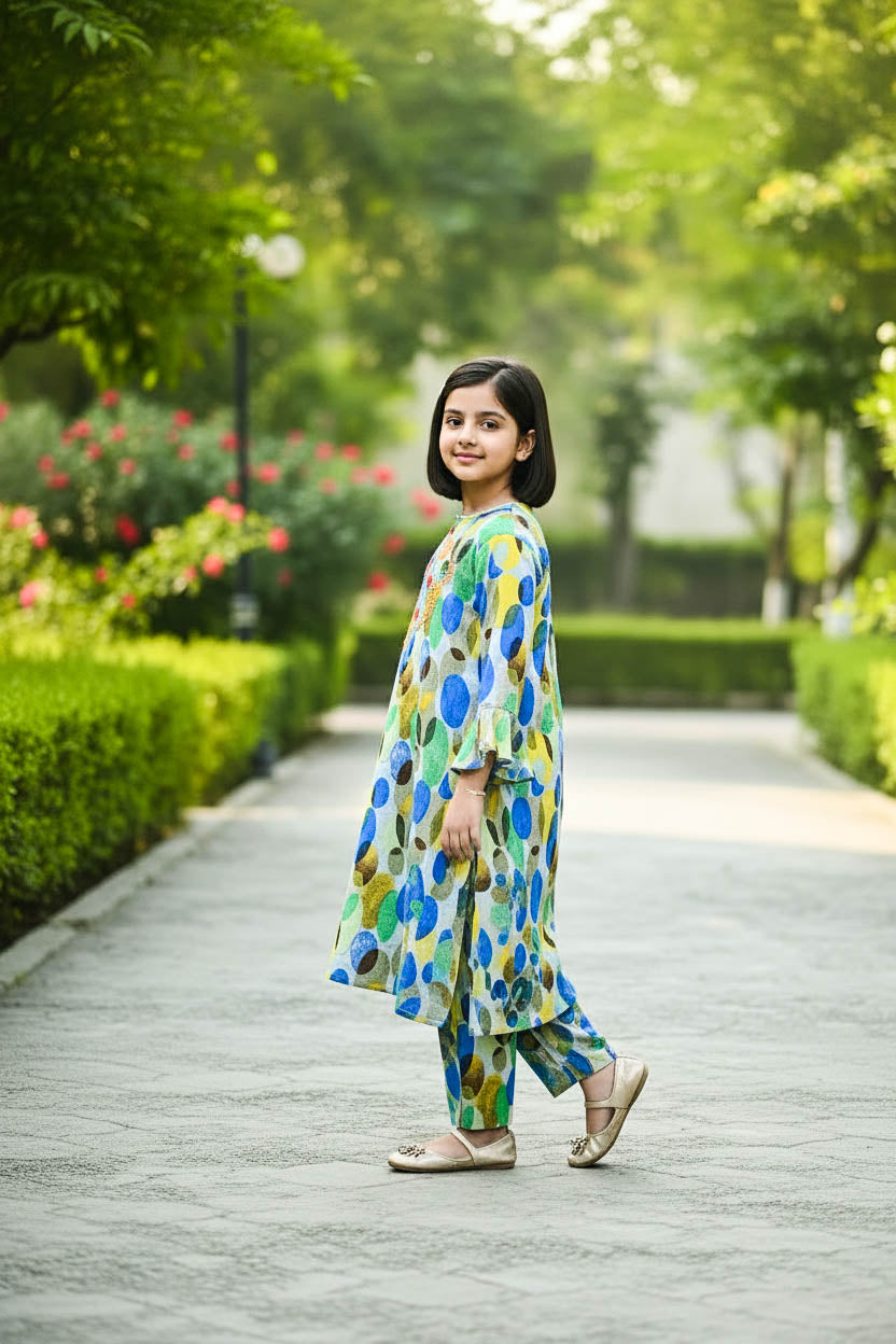 Printed Kurta Set-Multi Colour