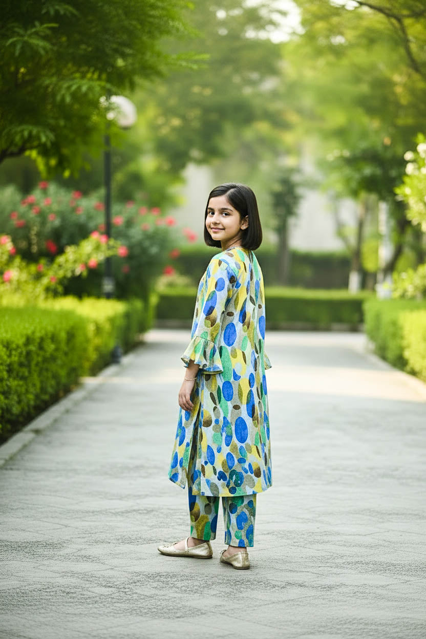 Printed Kurta Set-Multi Colour