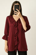 Ruffled Frilled Top-Crimson Cherry