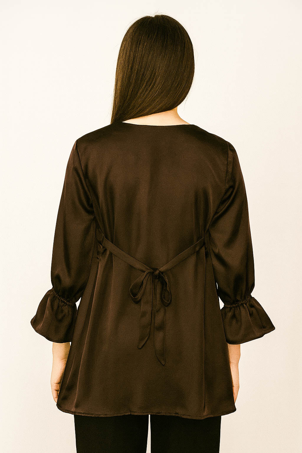 Ruffled Frilled Top-Mocha Trunk