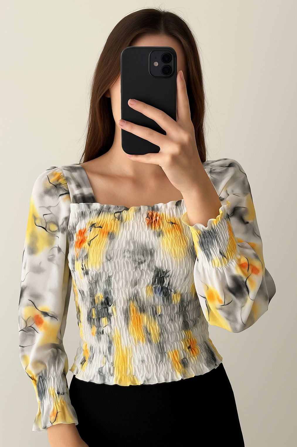 Crop Top Smoke-Off White Print