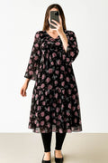 Maxi Frill-Vintage Black Floral