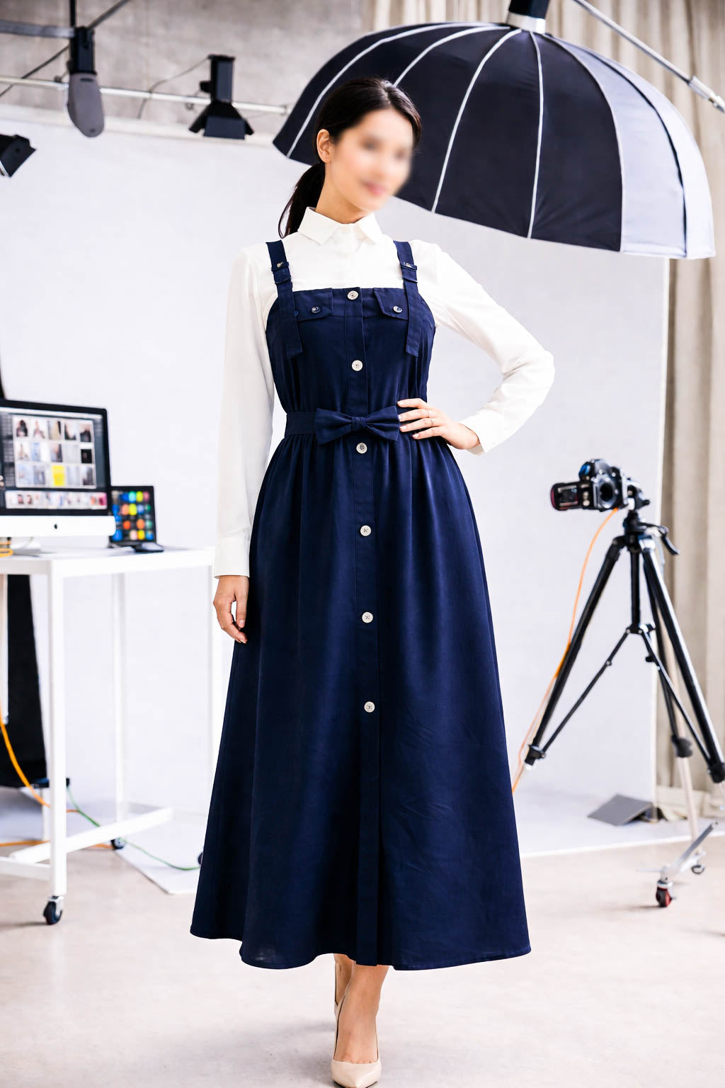 Maxi Romper-Navy Blue