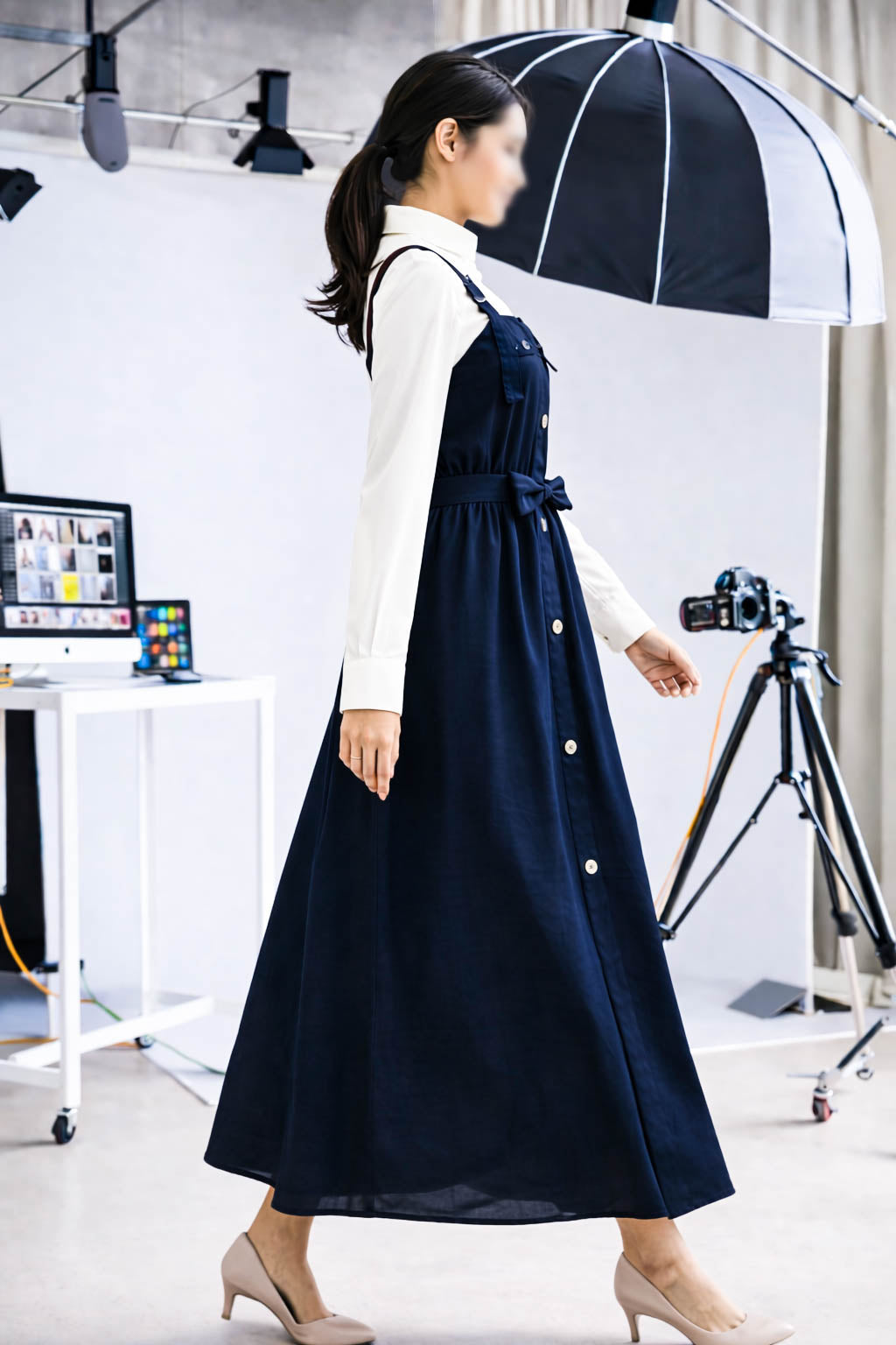 Maxi Romper-Navy Blue