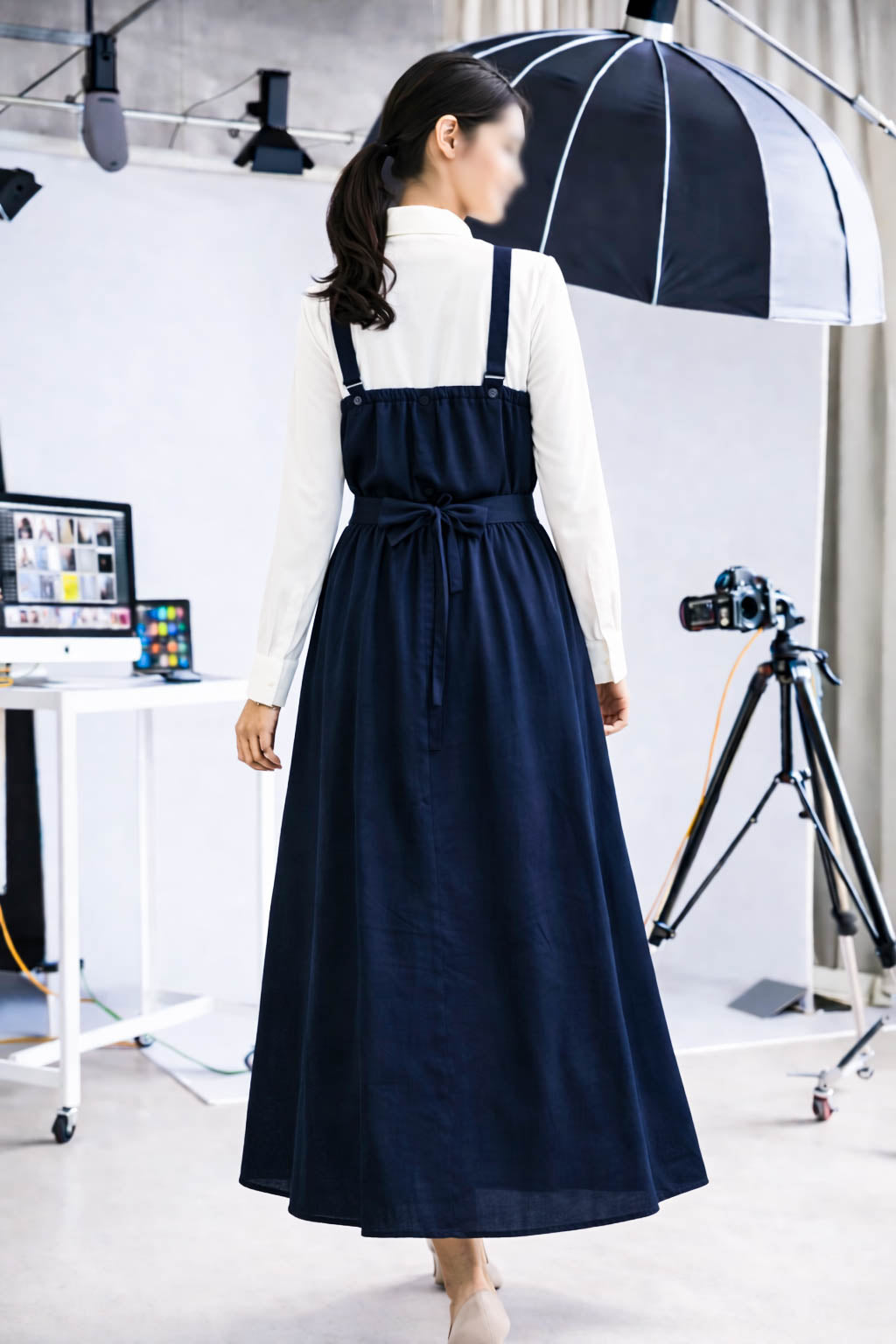 Maxi Romper-Navy Blue