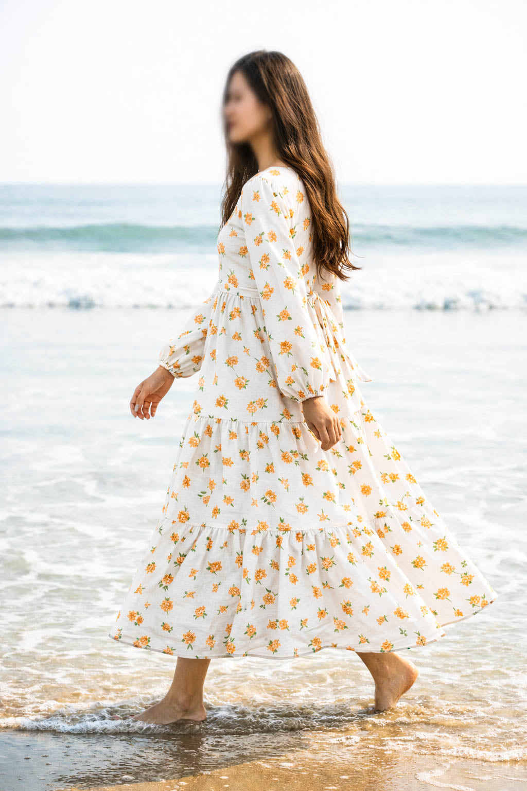 Maxi Regular Midi Dress-Coastal Bloom
