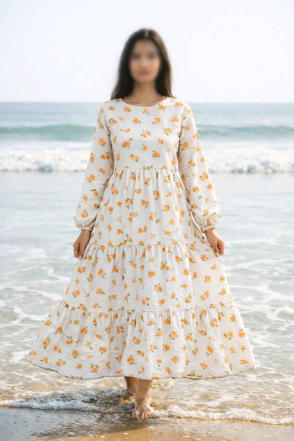 Maxi Regular Midi Dress-Coastal Bloom