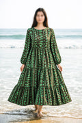 Maxi Regular Midi Dress-Jungle Geometry