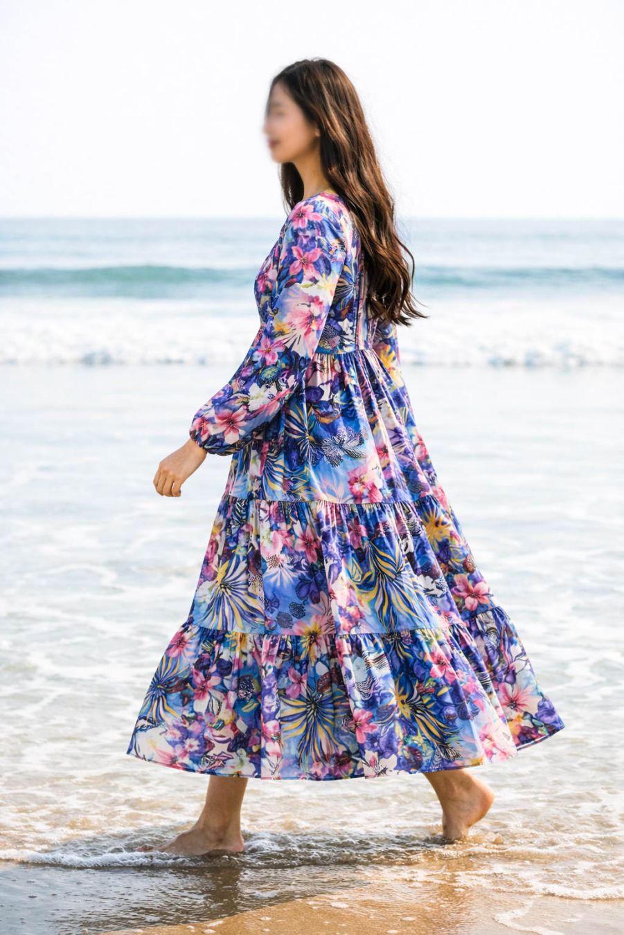 Maxi Regular Midi Dress-Electric Paradise
