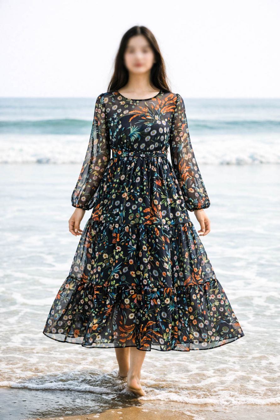 Maxi Regular Midi Dress-Evening Botanica