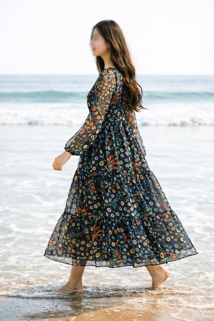 Maxi Regular Midi Dress-Evening Botanica