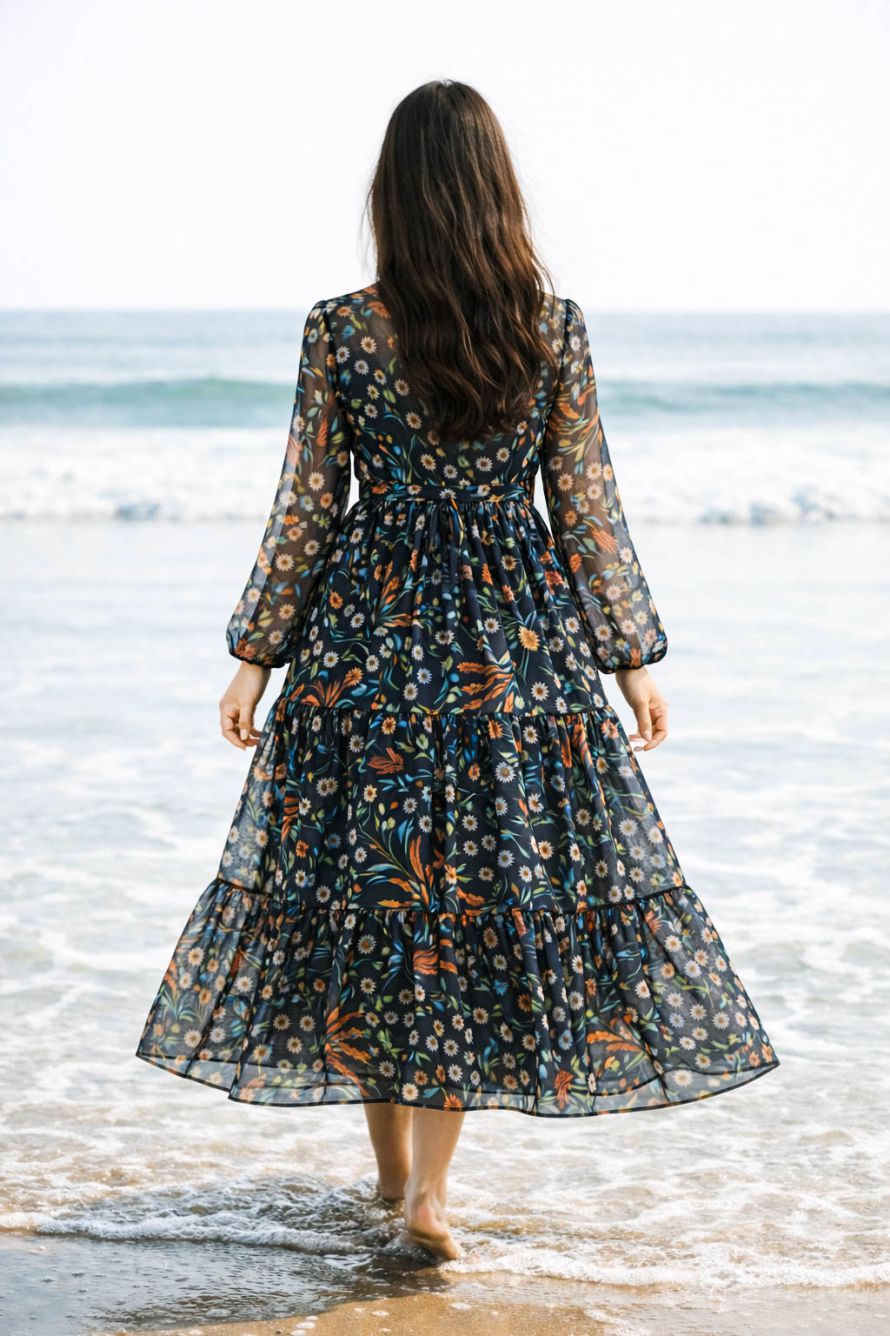 Maxi Regular Midi Dress-Evening Botanica