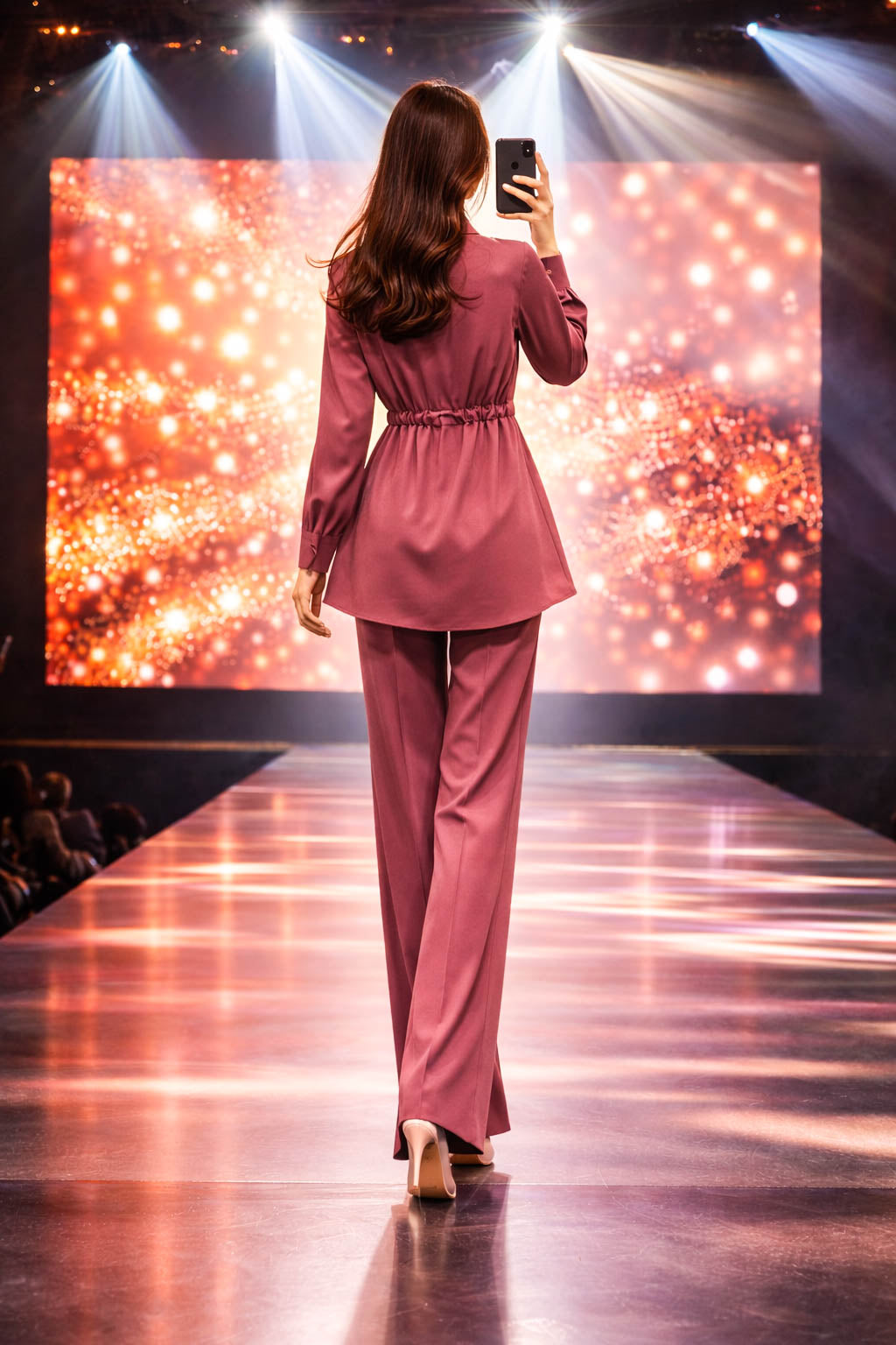 Co-Ord Set Front Open Collar-Dusty Maroon