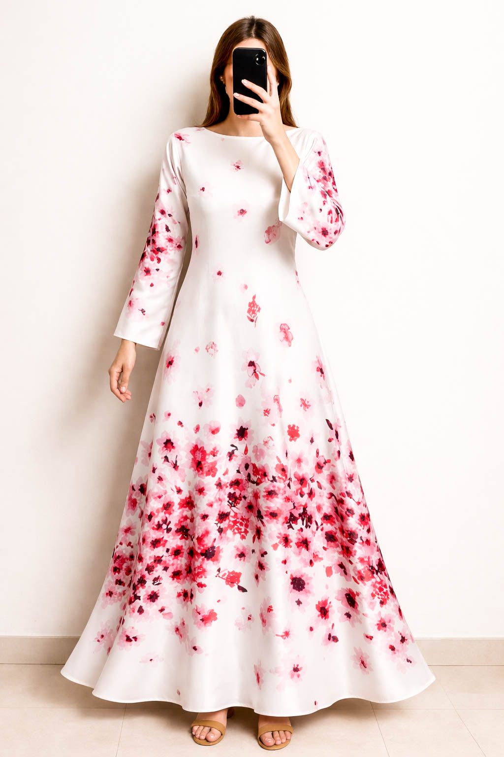 Bold Blossom Silk Maxi-Blush Floral