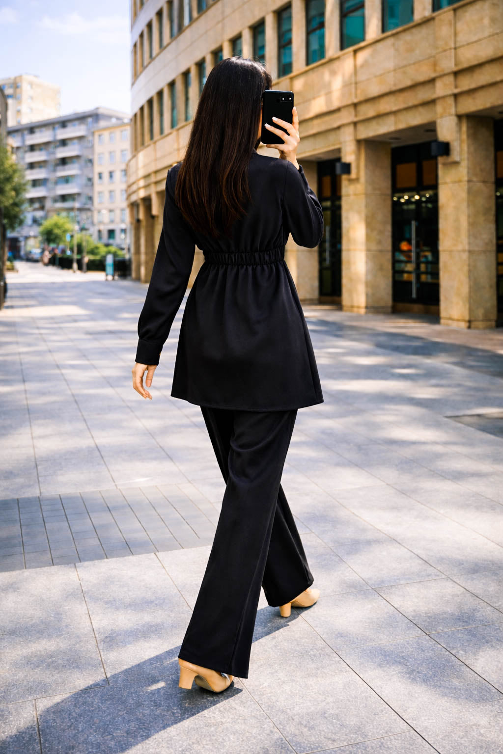 Co-Ord Set Buckle Collar-Black