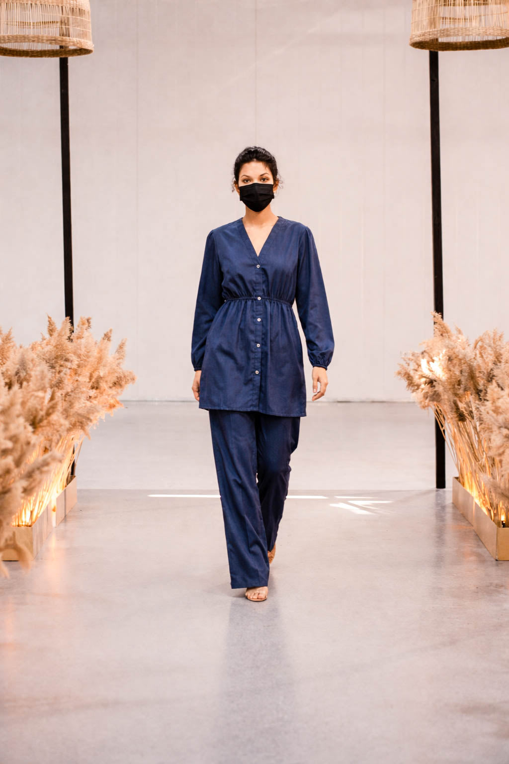 Co-Ord Set V Button Neck-Zinq