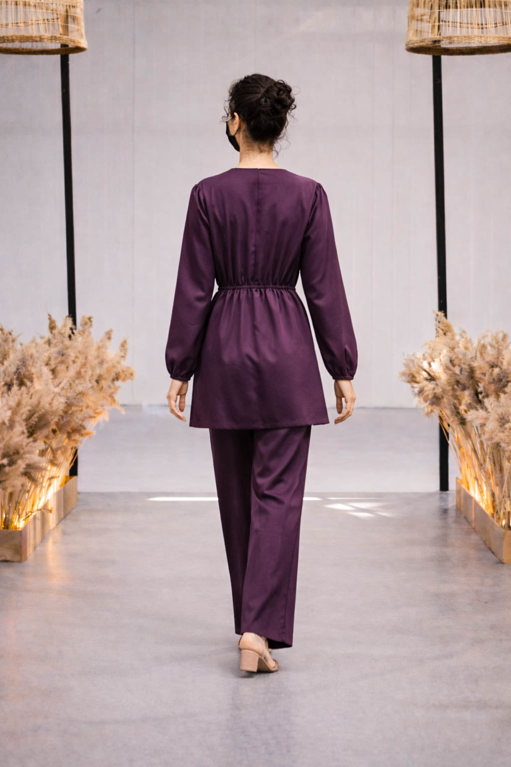 Co-Ord Set V Button Neck-Megenta