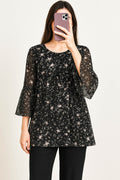 Co-Ord Set Matching Trouser Black Floral
