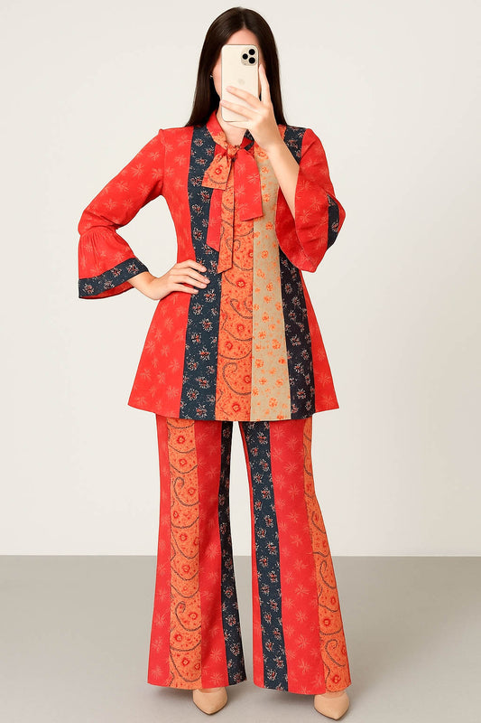 Tie Knot Lawn Co-Ord Set Multicoloured