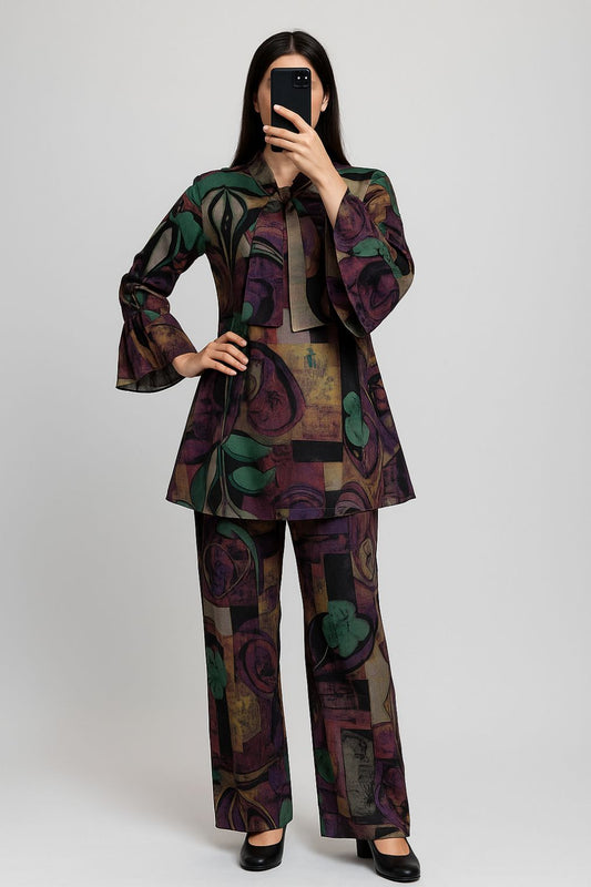 Tie Knot Lawn Co-Ord Set Dare Funky