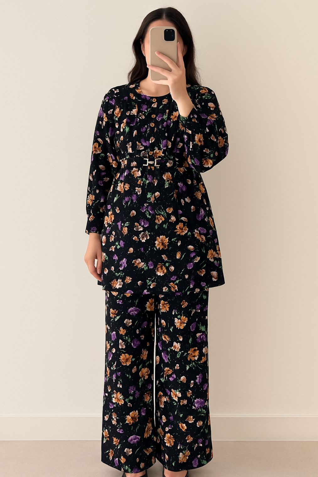 Printed Co-Ord Set Black