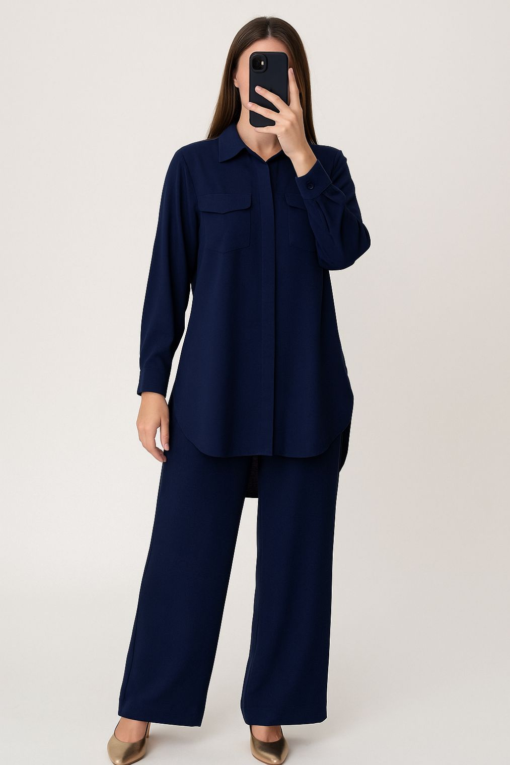 Co-ord Set Double Pocket Navy Blue