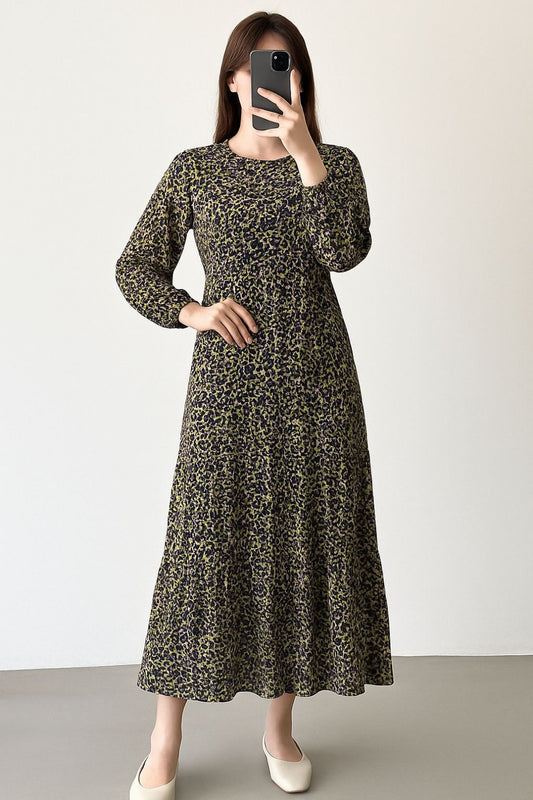 Maxi Regular Midi Dress-Abstract
