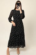 Maxi Regular Midi Dress-Mushroom Black