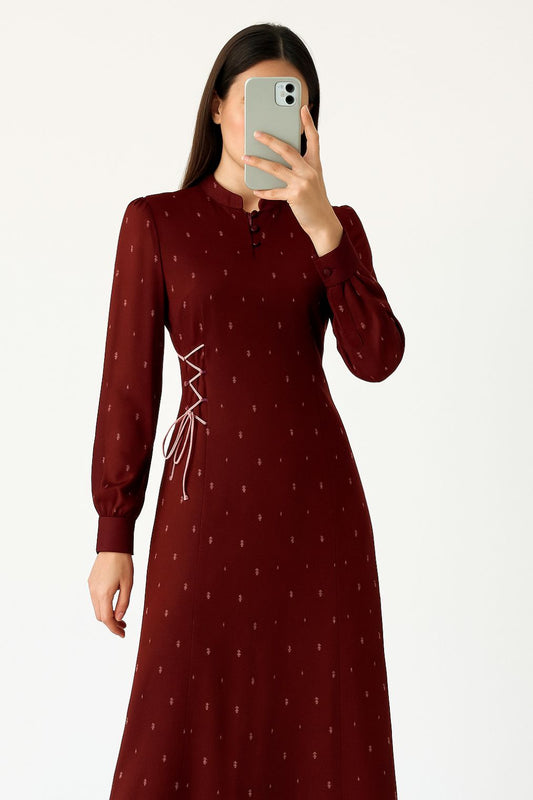 Maxi Side Laces-Maroon Printed