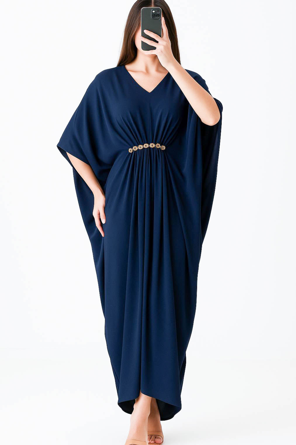 Maxi Kaftan Plain Navy Blue
