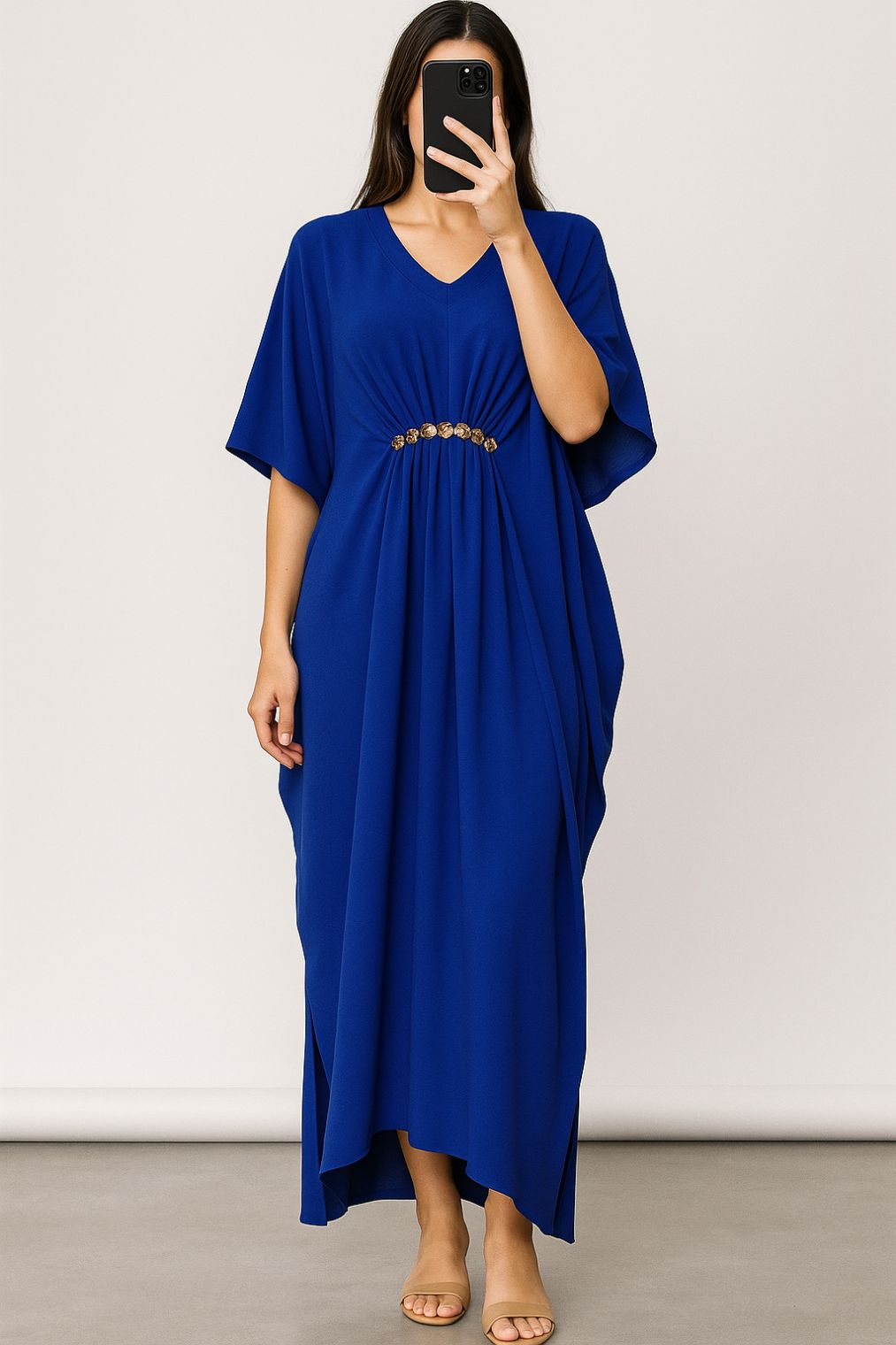 Maxi Kaftan Plain Royal Blue