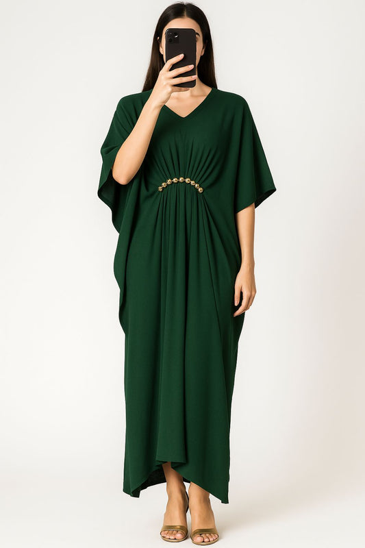Maxi Kaftan Plain Bottle Green