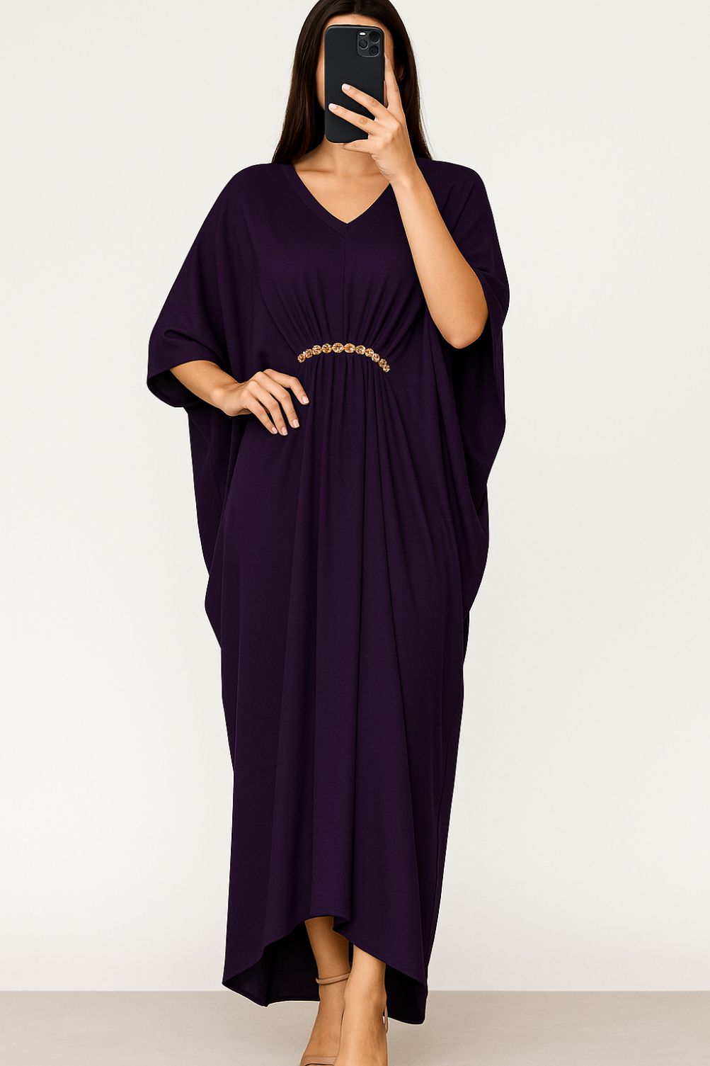 Maxi Kaftan Plain Plum
