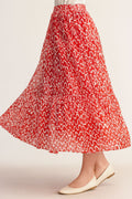 Chiffon Skirt-Abstract Print