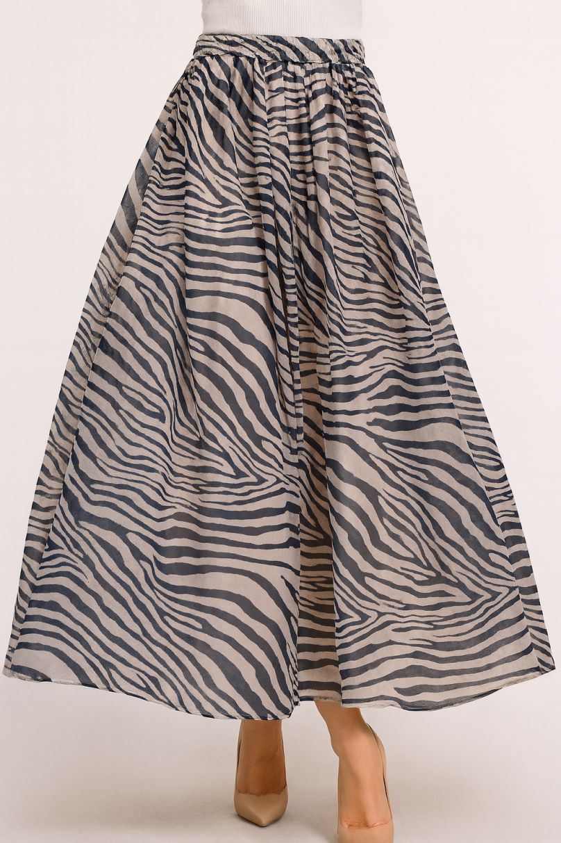 Chiffon Skirt-Abstract Print