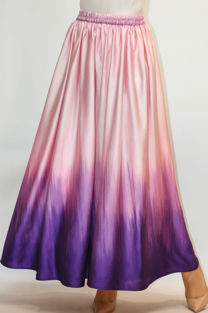 Silk Skirt-Pink TIe & Dye
