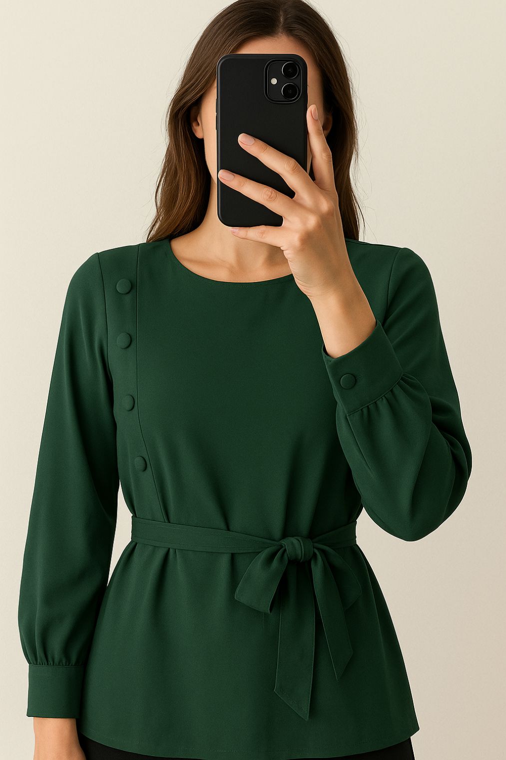 Top Side Button-Hunter Green