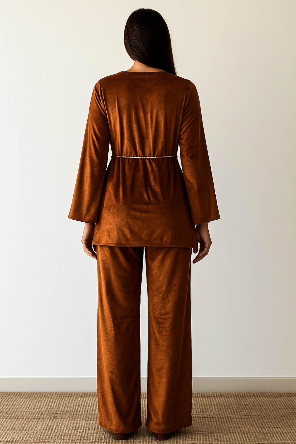 Co-Ord Set Velvet Waist Chain - Copper