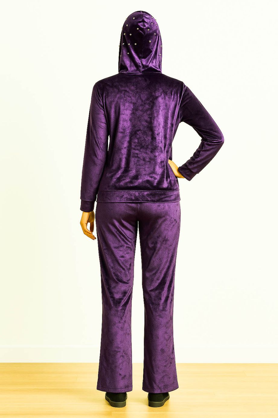 Co-Ord Set Velvet Hoody-Indigo