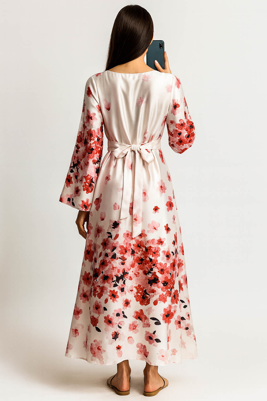 Bold Blossom Silk Maxi-Blush Floral