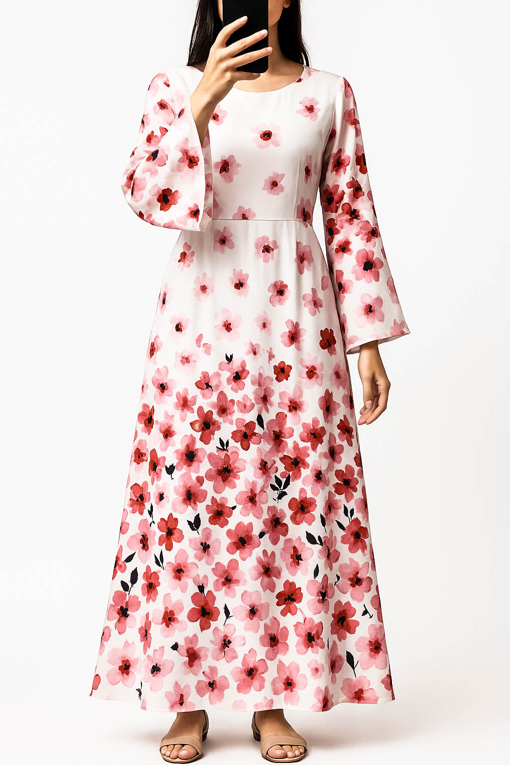 Bold Blossom Silk Maxi-Blush Floral