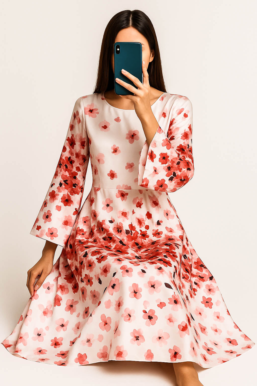 Bold Blossom Silk Maxi-Blush Floral