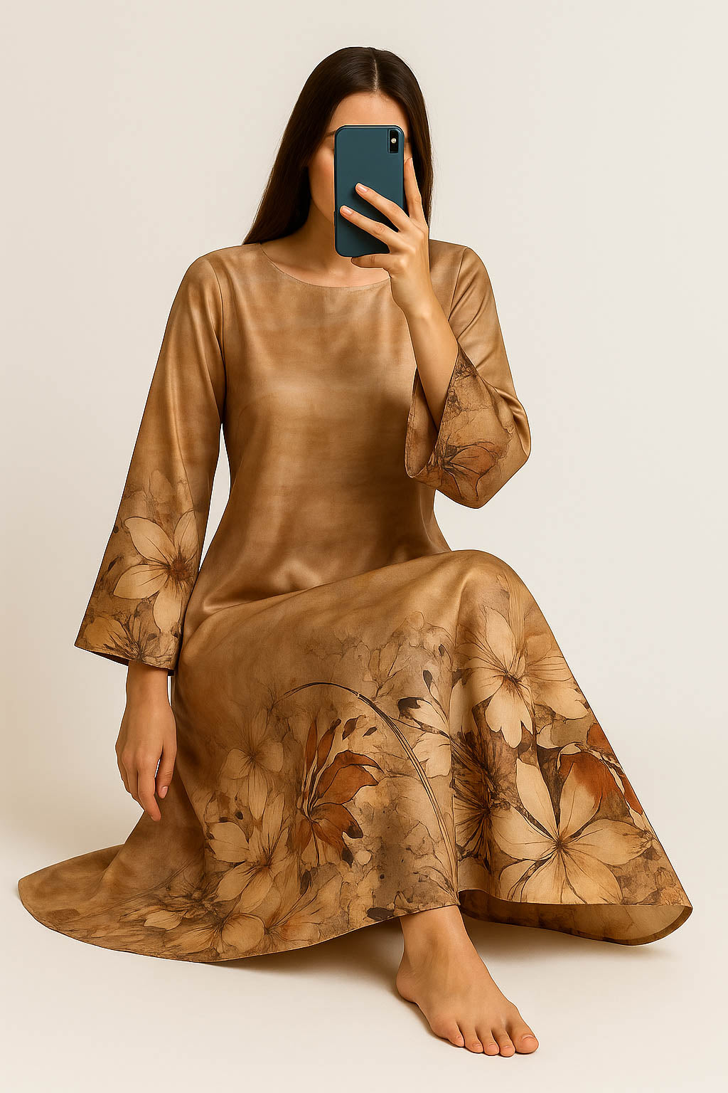 Bold Blossom Silk Maxi-Vibrant Grandeur Print