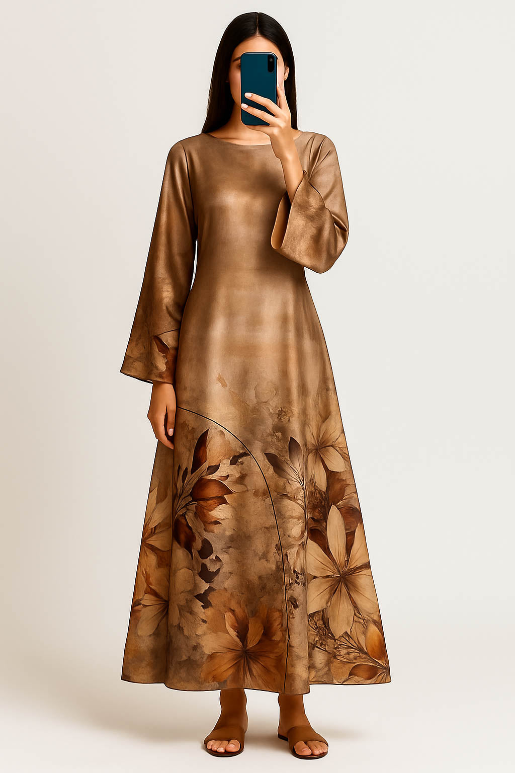 Bold Blossom Silk Maxi-Vibrant Grandeur Print